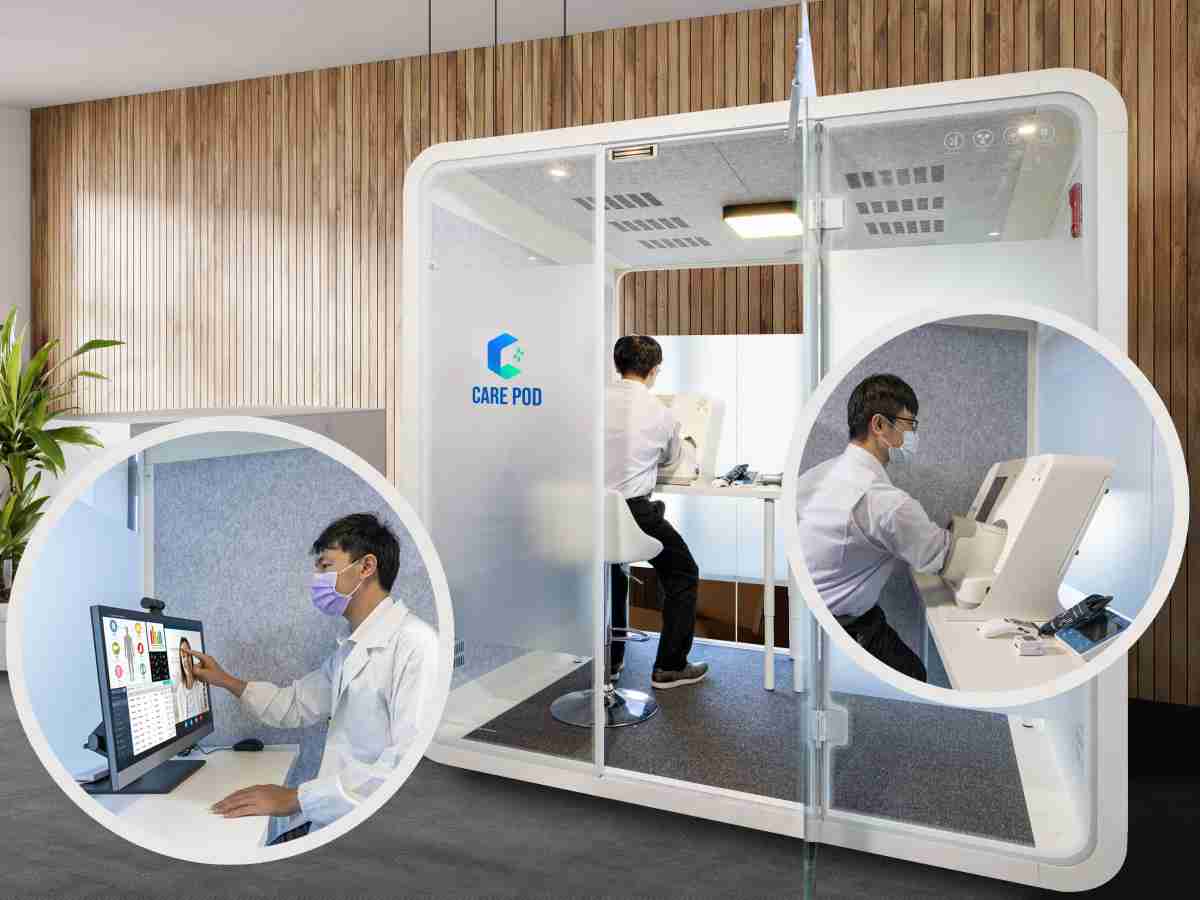 达擎于医疗科技展中展出＂远距诊疗舱＂，，，以因应医疗数字化及社会高龄化趋势下、、、、复诊及慢性病患等族群对于远距看诊需求逐渐升高所推出的创新整合方案。。。多功能合一、、高隐私性的远距诊疗舱可根据病患端与医师端的不同需求，，提供弹性化及客制化功能，，节省医生和病患的精力及时间